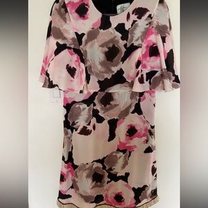 Kate Spade Full Bloom Ari Dress Sz 12 Silk Madison Ave Collection Beaded Trim